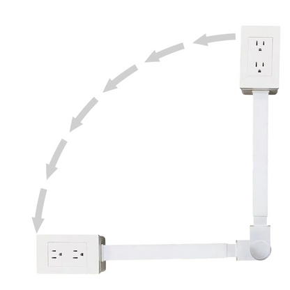 180° Rotating Power Socket Outlet Extender with TWO AC Outlets and USB-C USB-A Ports, Phone Holder & Flat Plug
