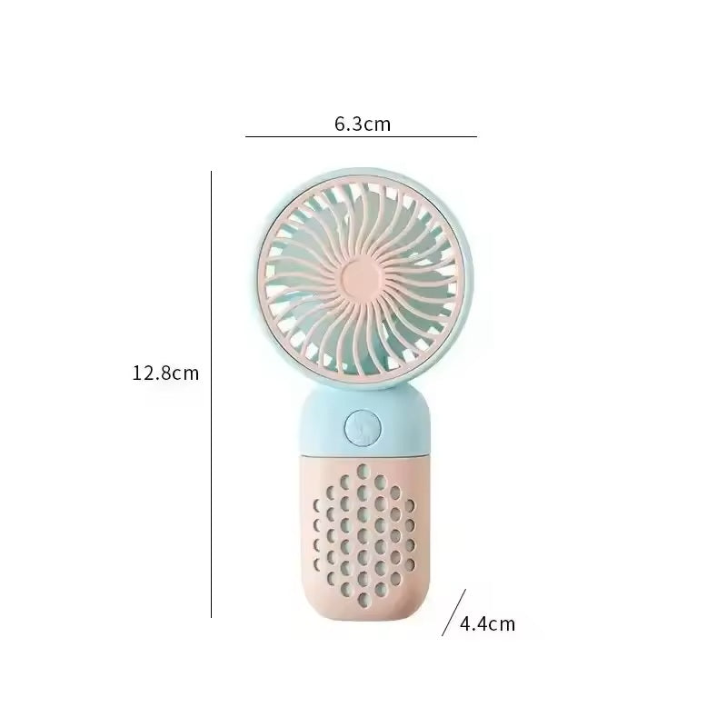 Cute USB Mini Portable USB Rechargeable Handheld Fan for Travel, Camping, or School