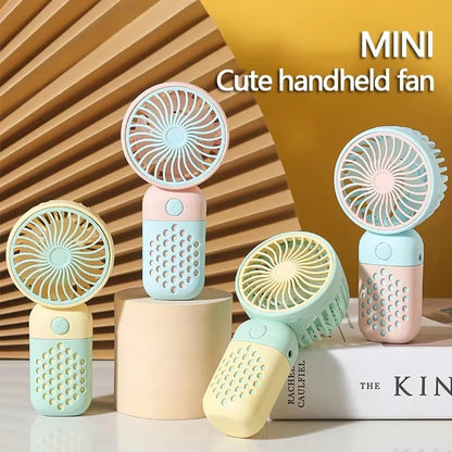 Cute USB Mini Portable USB Rechargeable Handheld Fan for Travel, Camping, or School