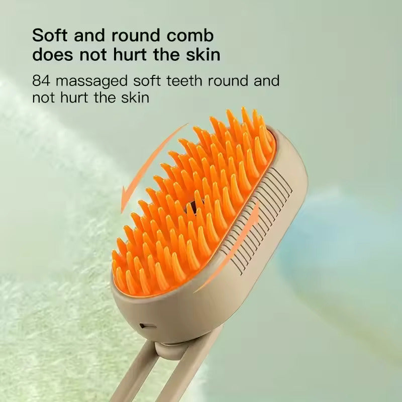 3-in-1 Pet Steam Brush for Dogs & Cats – Steamy Grooming Comb, Adjustable Pet Hair Remover, Anti-Static Mist, Detangling Deshedding Tool for Pet Fur & Dander Contro