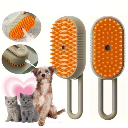 3-in-1 Pet Steam Brush for Dogs & Cats – Steamy Grooming Comb, Adjustable Pet Hair Remover, Anti-Static Mist, Detangling Deshedding Tool for Pet Fur & Dander Contro